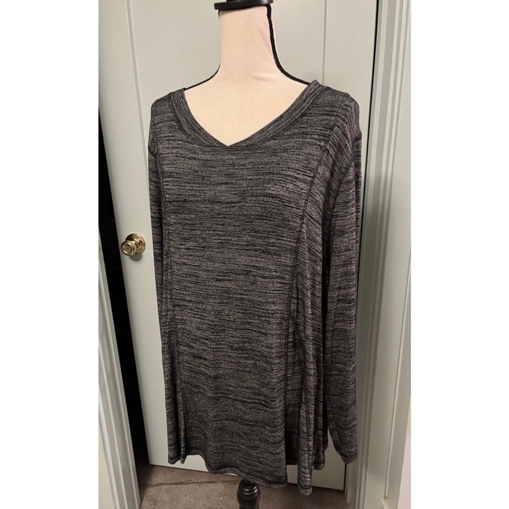 Soft Surroundings Grey Marled long sleeve tunic top Size Large comfy lagenlook‎